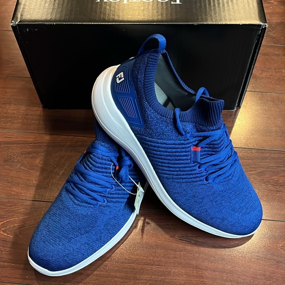 FootJoy Flex XP Golf Shoes Spikeless Mens 10 Blue 56268 Slip-On New With Box - Picture 1 of 16